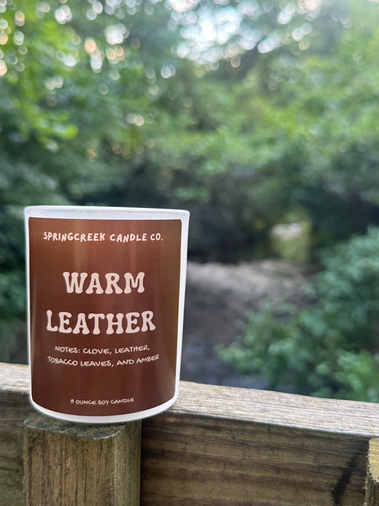 Warm Leather - 8 oz candle